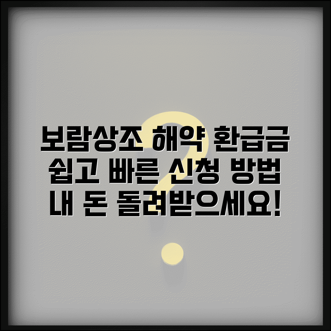 보람상조 해약환급금 신청 | 상조회 해약 절차 | 상조상품 해약환급금 | 보람상조 환급 신청 방법