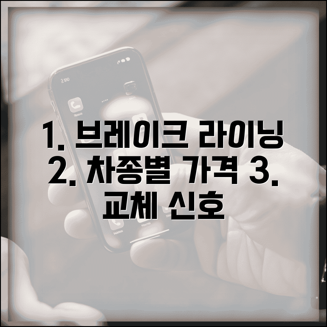 브레이크라이닝교체비용 차종별 가격 | 브레이크 라이닝 마모 한계 교체 신호