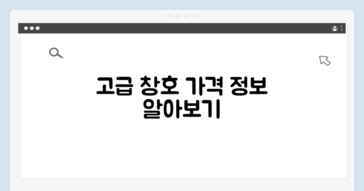 고급 창호 시스템 가격 정보
