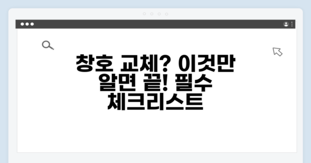 창호 교체 필수 고려 사항