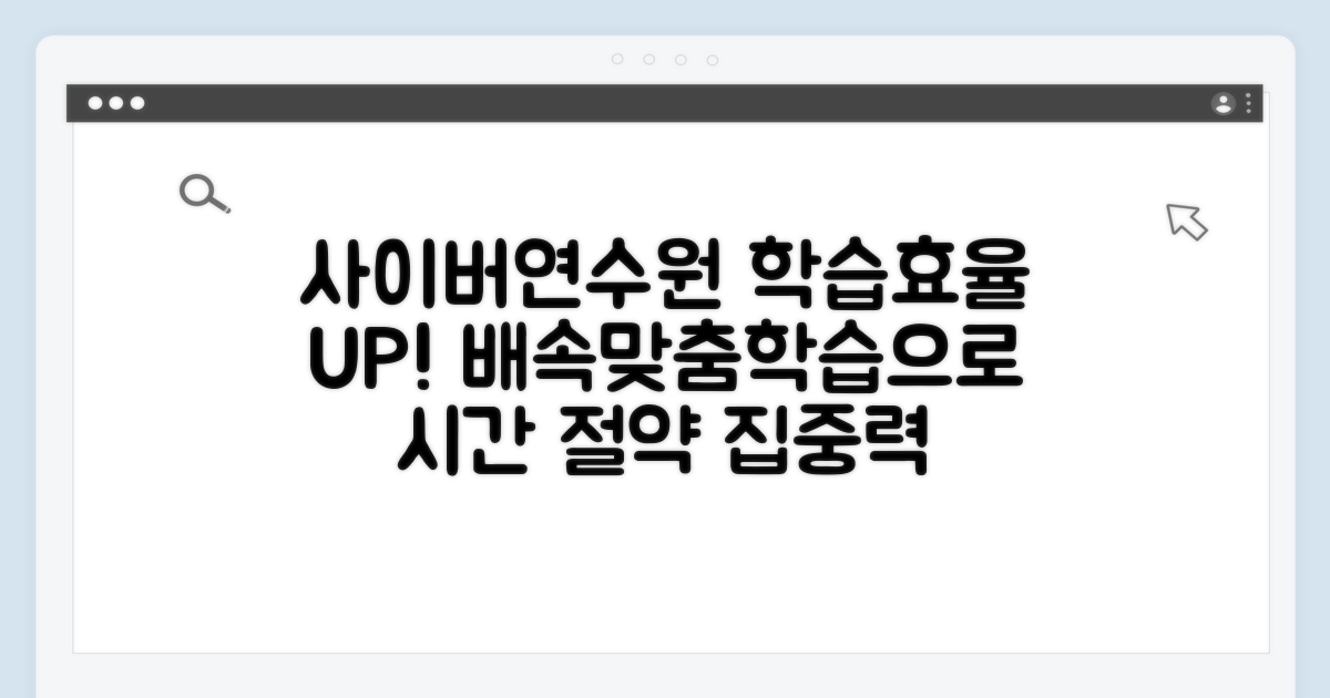 키워드: 사이버연수원, 배속 조절, 학습 효율, 시간 절약, 맞춤 학습