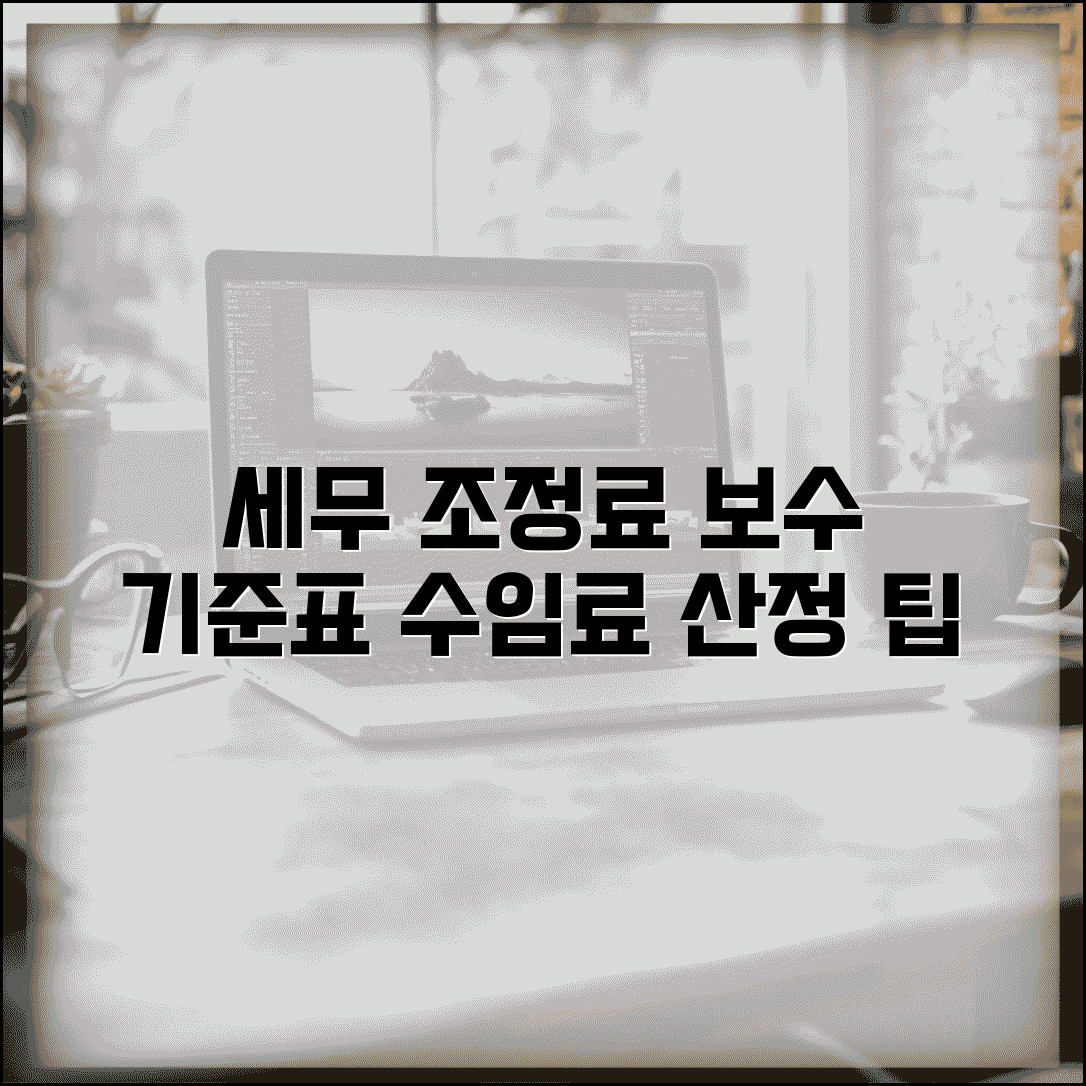 세무 조정료 보수 기준표 | 세무 대리 수임료와 세무 조정 업무 보수 산정 기준