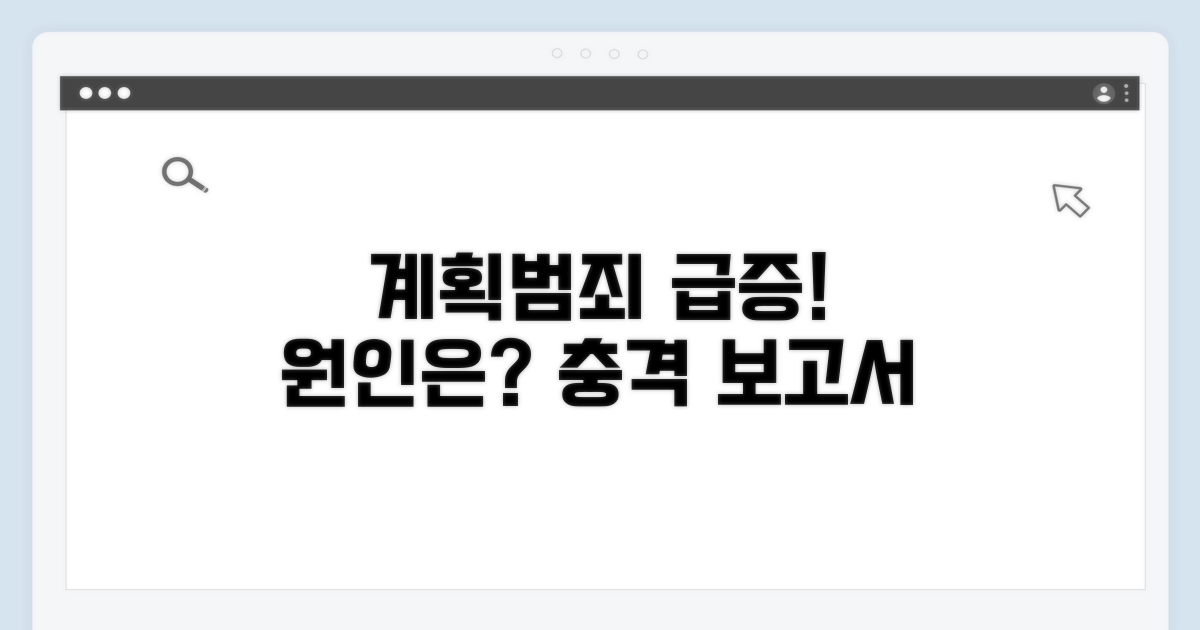 계획적 범죄 늘어나는 이유