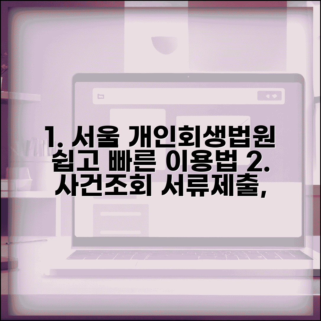 서울 개인회생법원 홈페이지 이용법 | 사건조회 및 서류제출 | 상담예약 | 위치 및 교통편