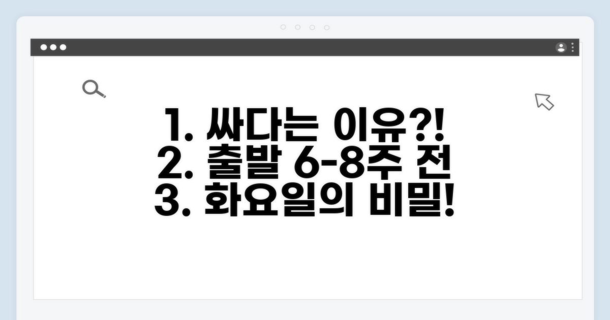 출발 6-8주 전 화요일, 왜 싸다고 할까?