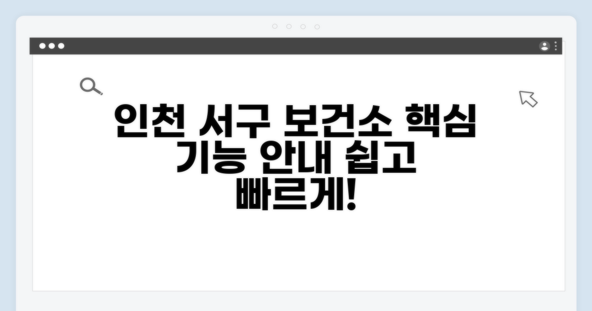 인천 서구 보건소 홈페이지 주요 기능