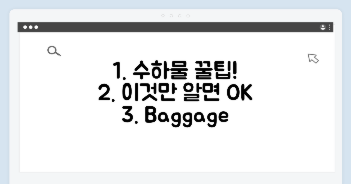 수하물 혜택, 이것만 알면 OK