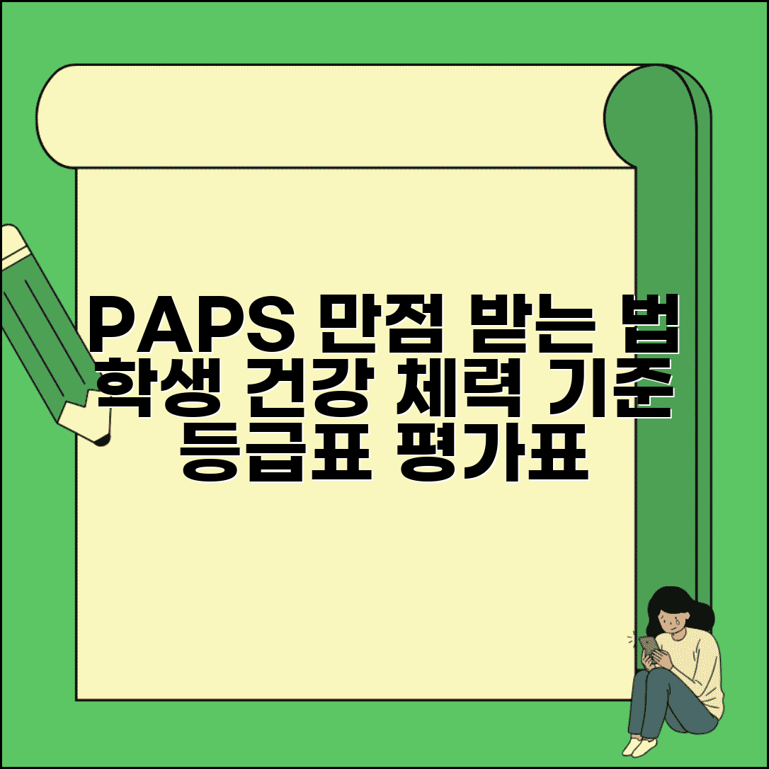 PAPS 기준표 학생 건강 체력 | 학생 신체능력 검사 종목별 등급 기준과 평가표