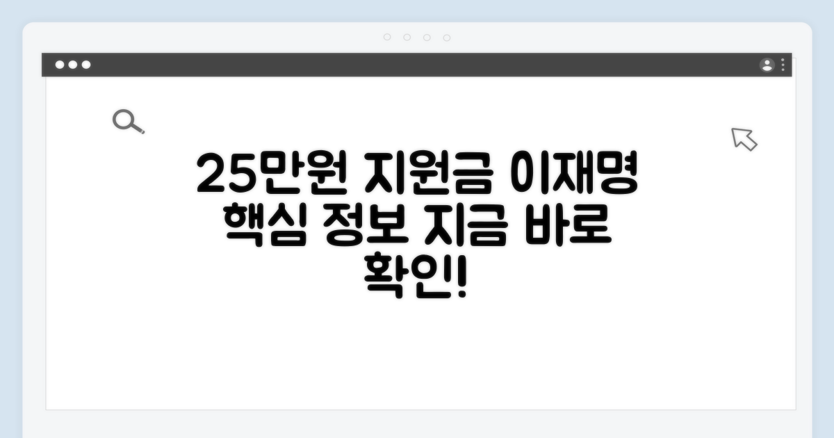 이재명 지원금, 25만원 핵심 정보