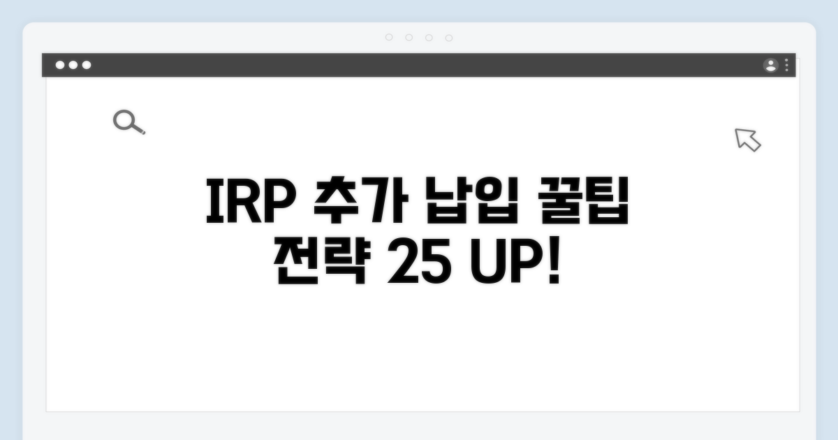 IRP 추가 납입 꿀팁과 전략