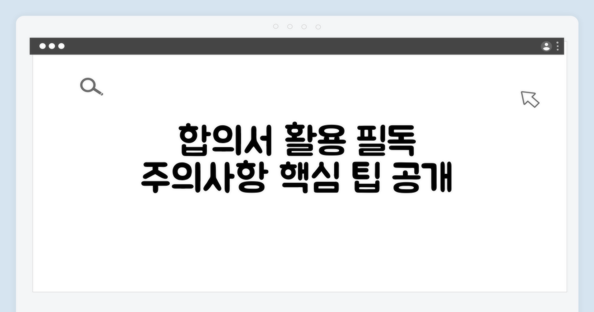 합의서 활용 시 주의사항과 팁