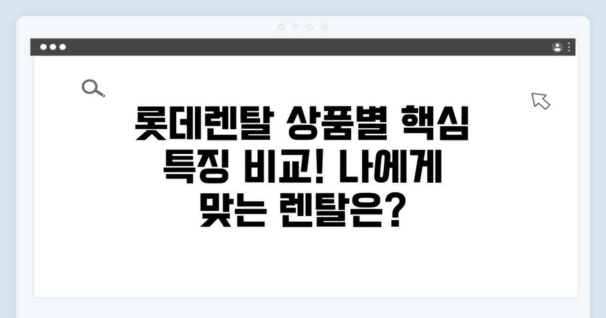 롯데 렌탈 상품별 특징 비교