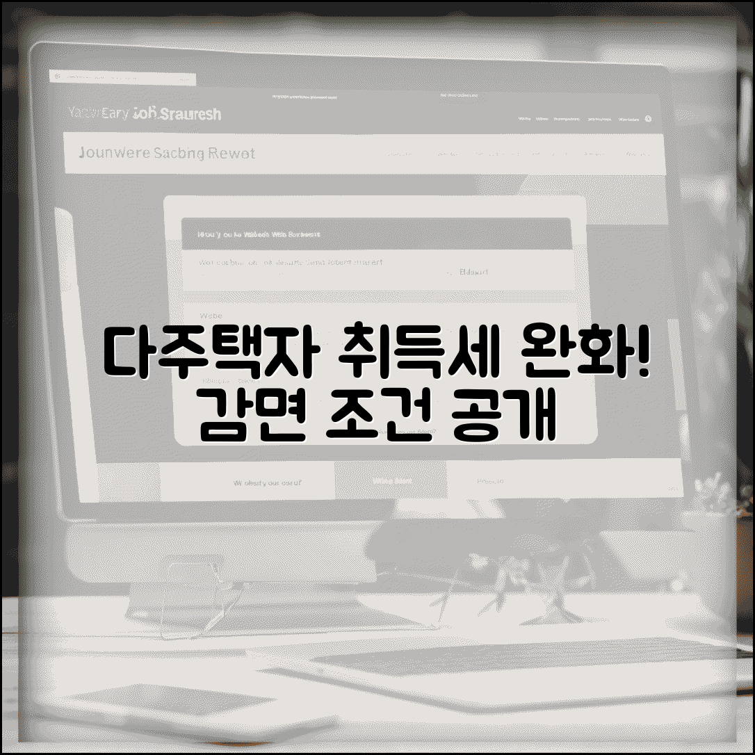 다주택자 취득세 중과 완화 | 다주택 취득세 감면 조건