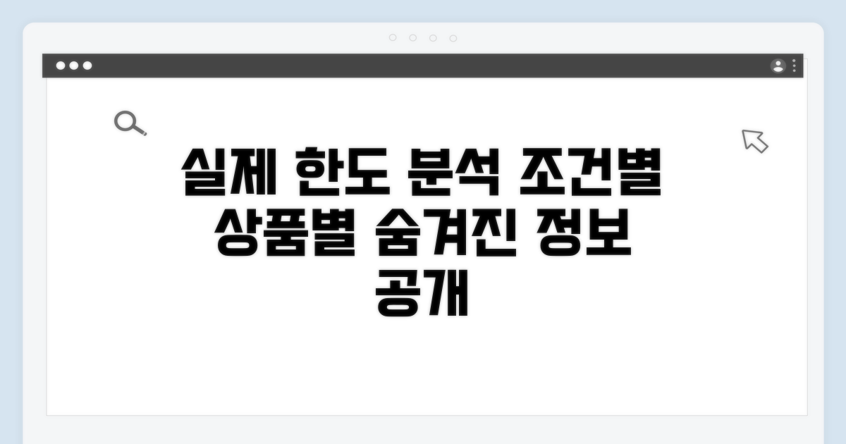 조건별 상품별 실제 한도 분석