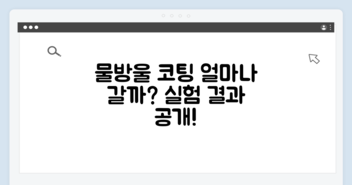 물방울 튕기는 코팅, 효과는 얼마나 갈까?