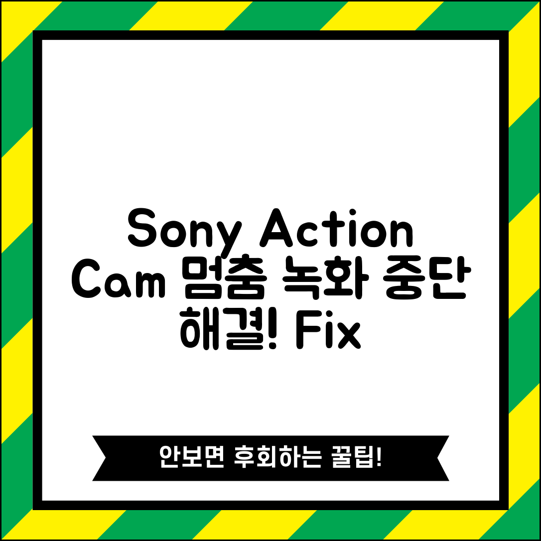 Sony Action Cam 녹화 중단 | 소니 액션캠 녹화 멈춤