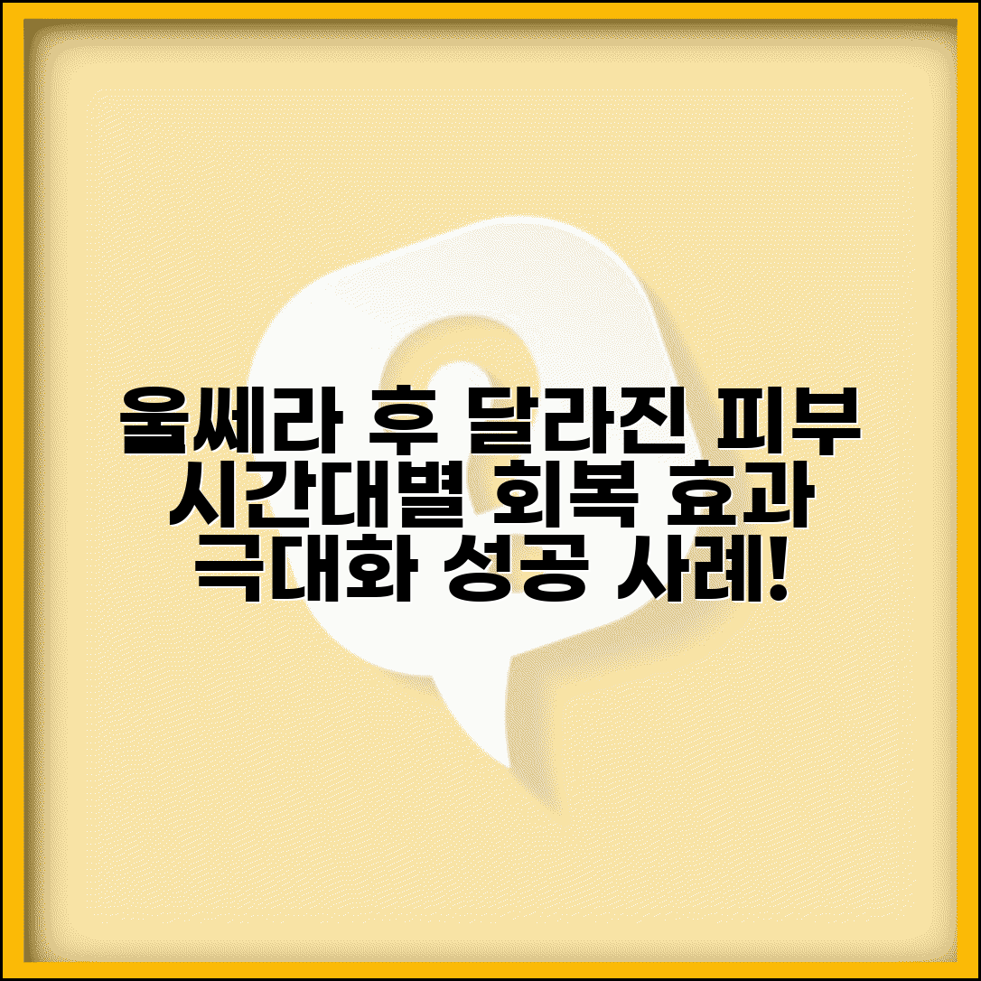 울쎄라 전후 달라지는 피부변화 | 시간대별 회복과정 | 극대화된 효과 사례
