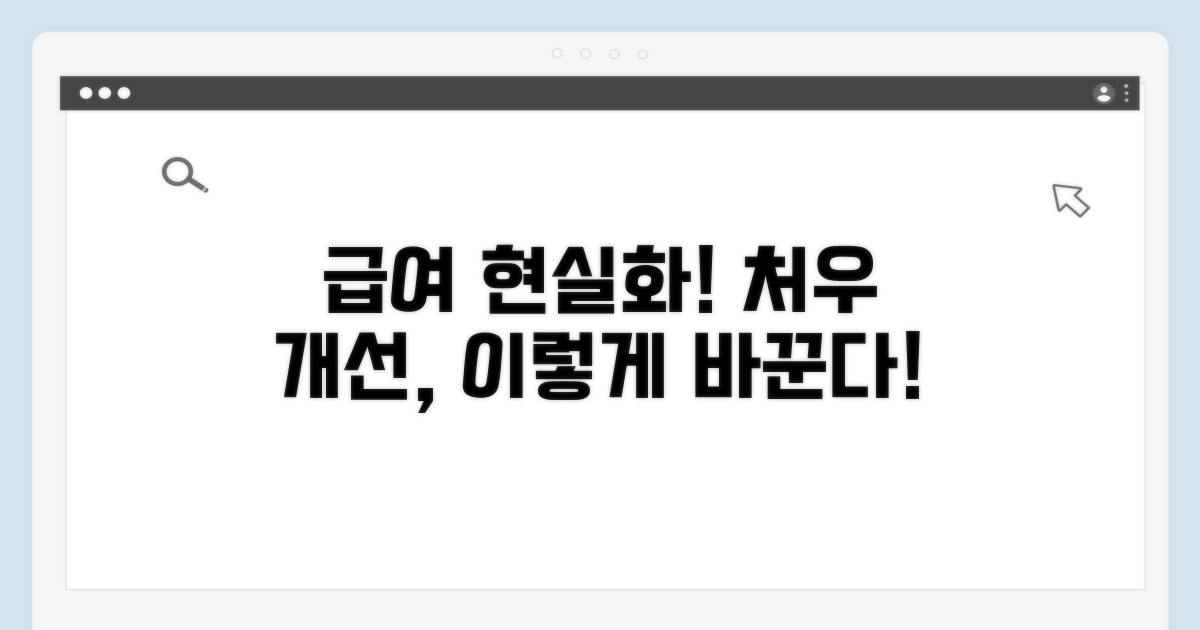 현실적인 급여와 처우 개선 방안