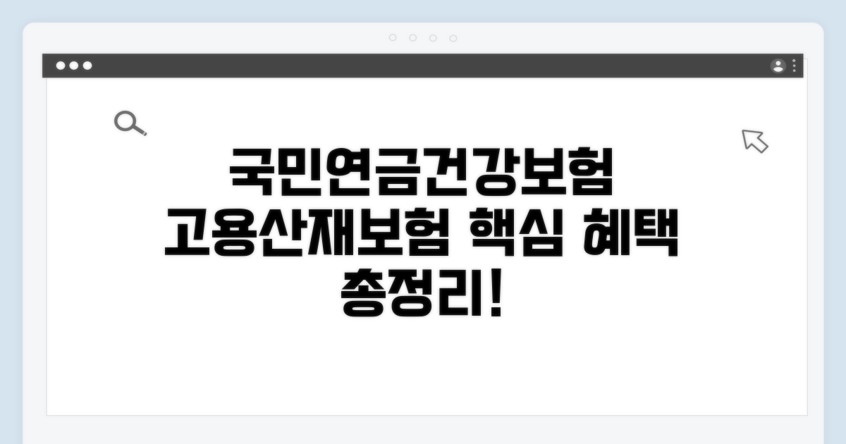 국민연금, 건강보험, 고용보험, 산재보험 혜택