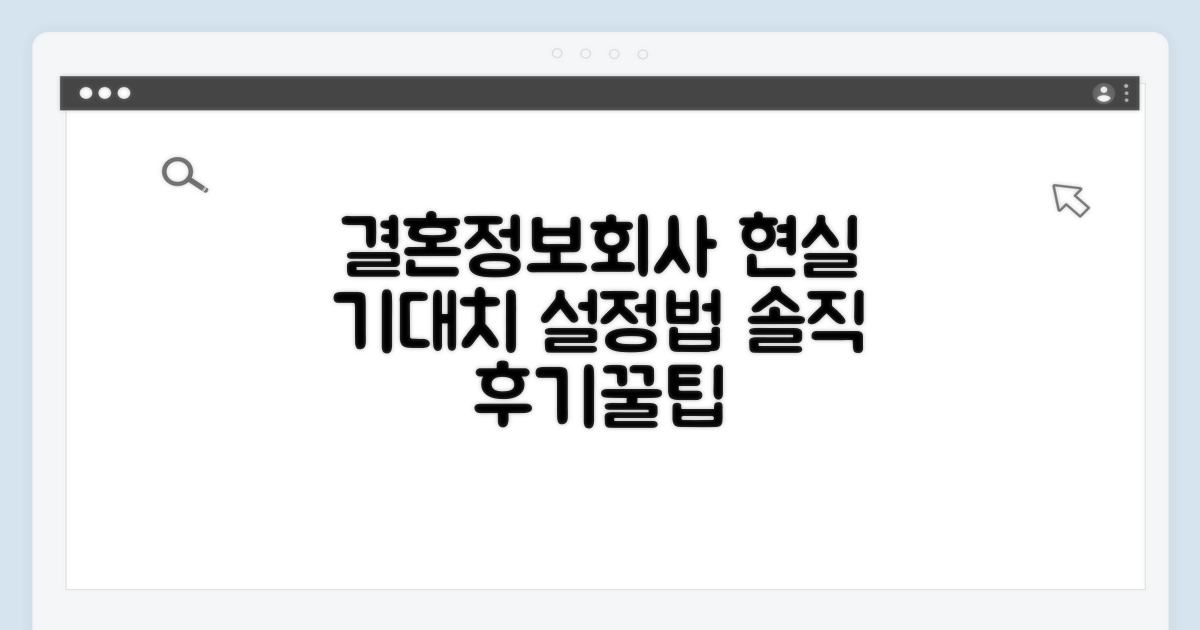 결혼정보회사 현실 기대치 설정법