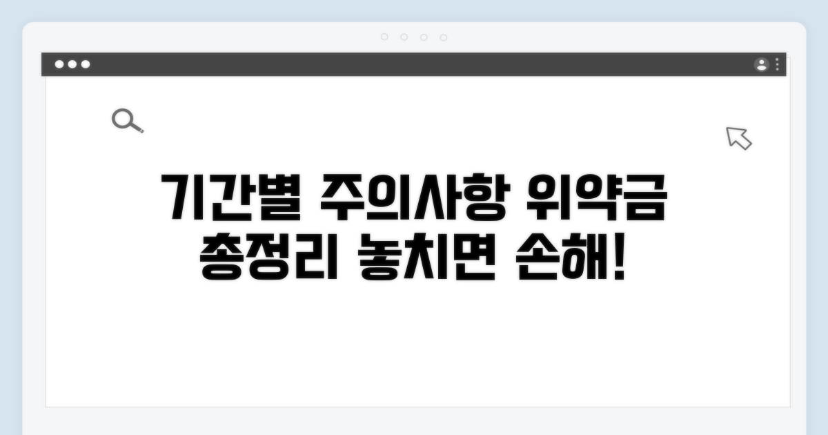 기간별 주의사항 및 위약금