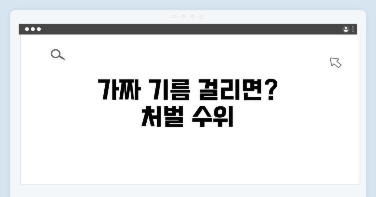 가짜 기름 사용 시 처벌 수위는?