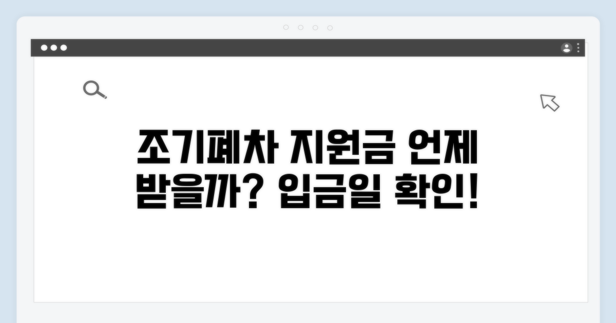 조기폐차 지원금 언제 입금되나