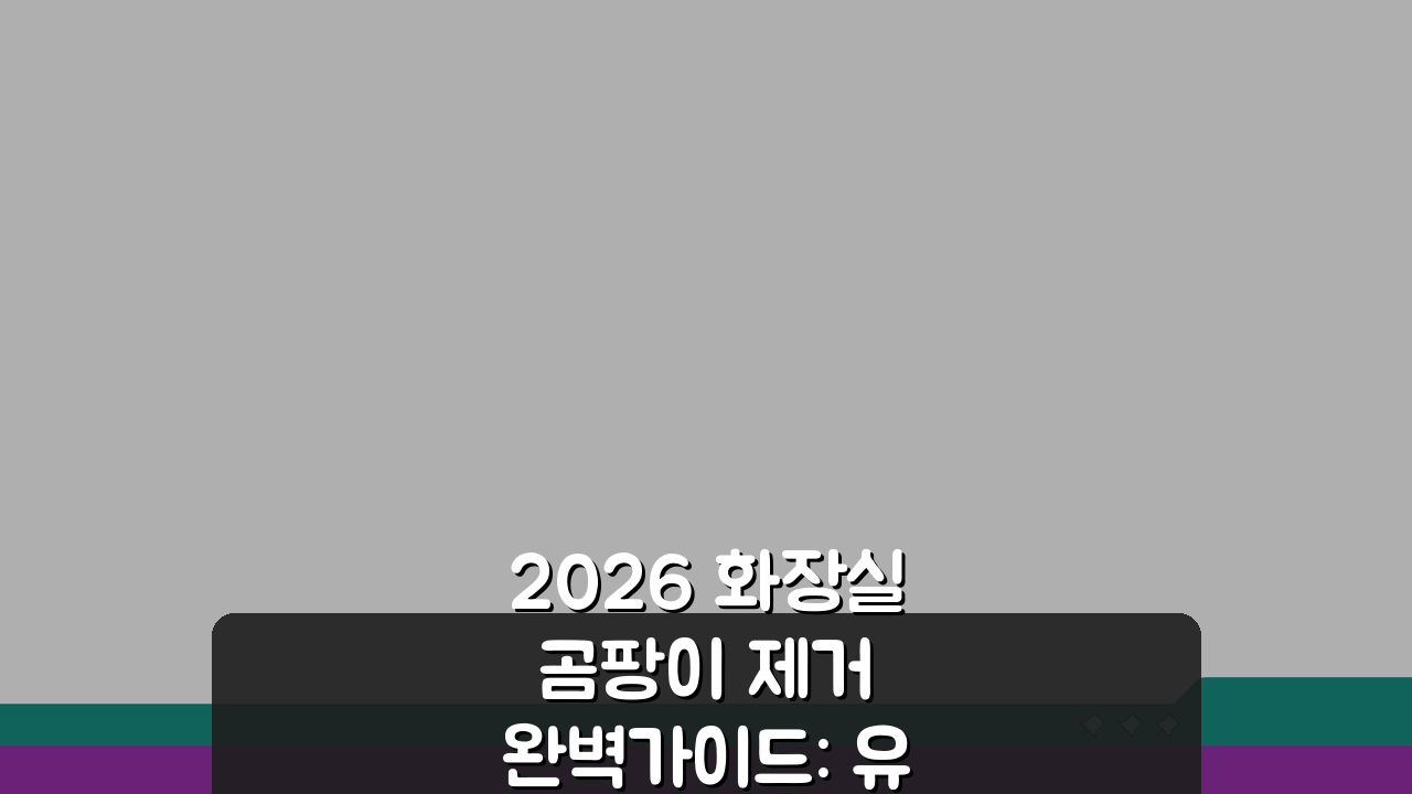 2026 화장실 곰팡이 제거 완벽가이드: 유형별 해결법 + 재발방지 꿀팁