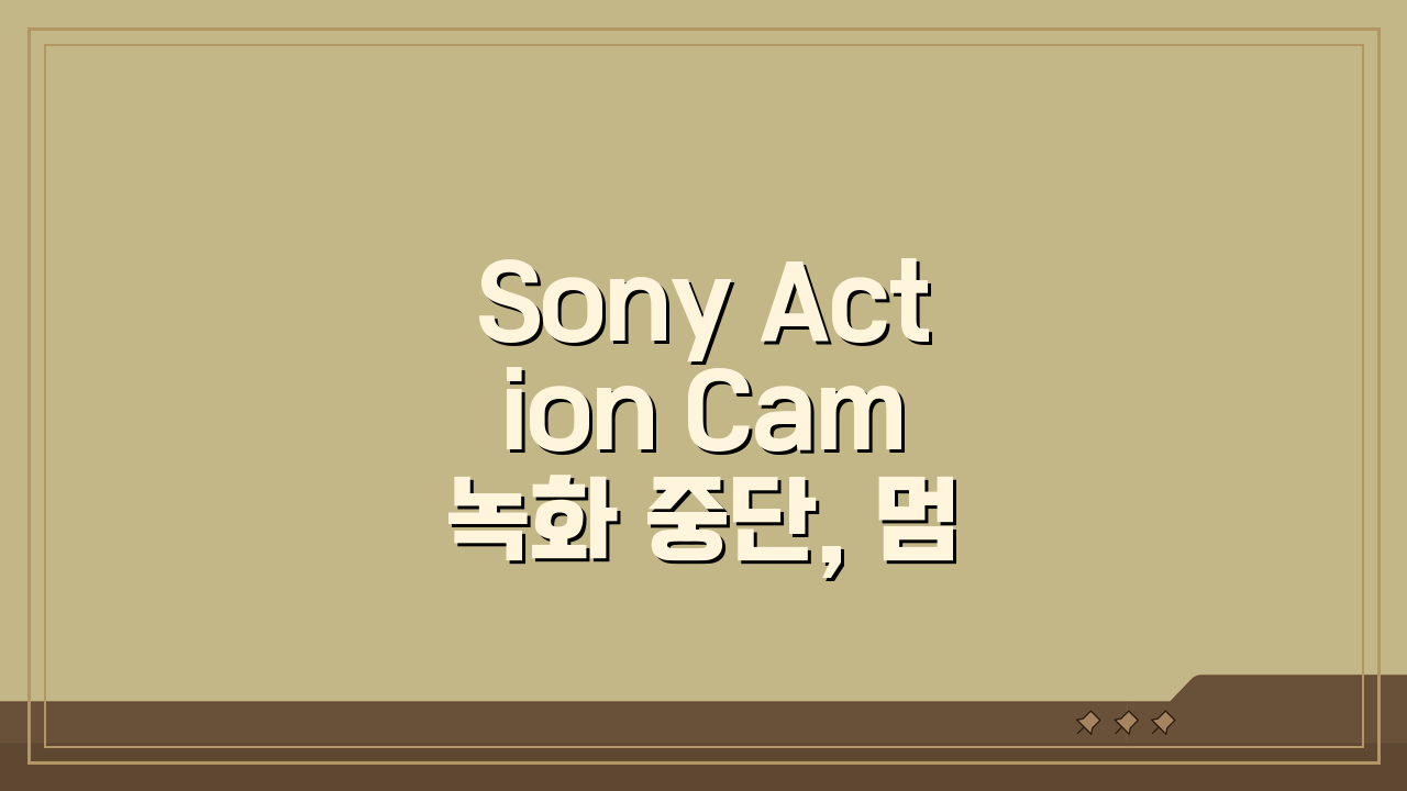 Sony Action Cam 녹화 중단, 멈춤 해결 5가지 방법