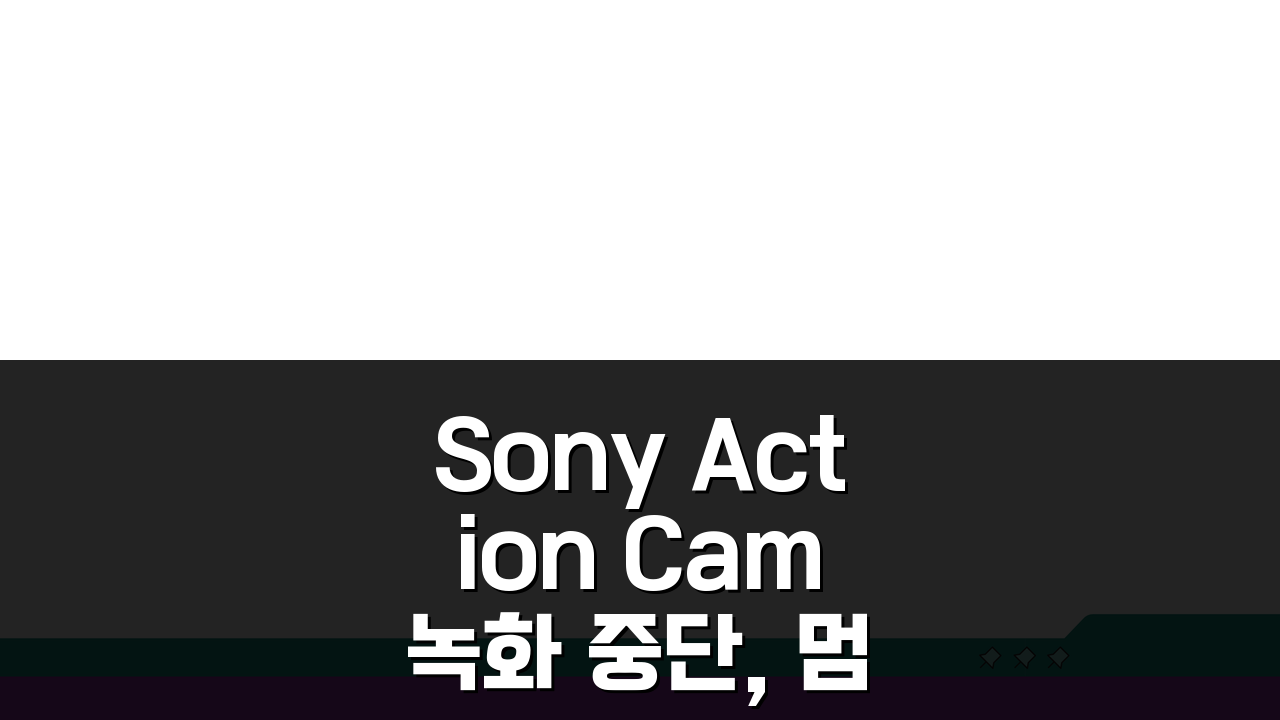 Sony Action Cam 녹화 중단, 멈춤 해결 5가지 방법